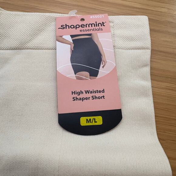 Shapermint Beige Medium Large High Waisted Shaper Shorts 55021 Shapewear Light - Picture 4 of 9